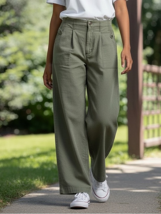 Pilcro Pants - PILCRO Anthropologie Olive Green Wide Leg Pants Size 30 EUC